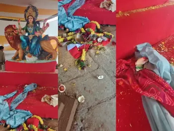 Outrage Erupts in Hyderabad After Vandalism of Goddess Durga Idol Sparks Protests